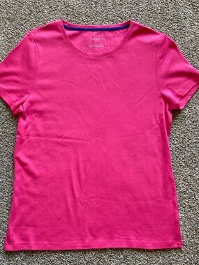 Talbots Women’s Dark Pink 100% Cotton Short Sleeve T Shirt Size large